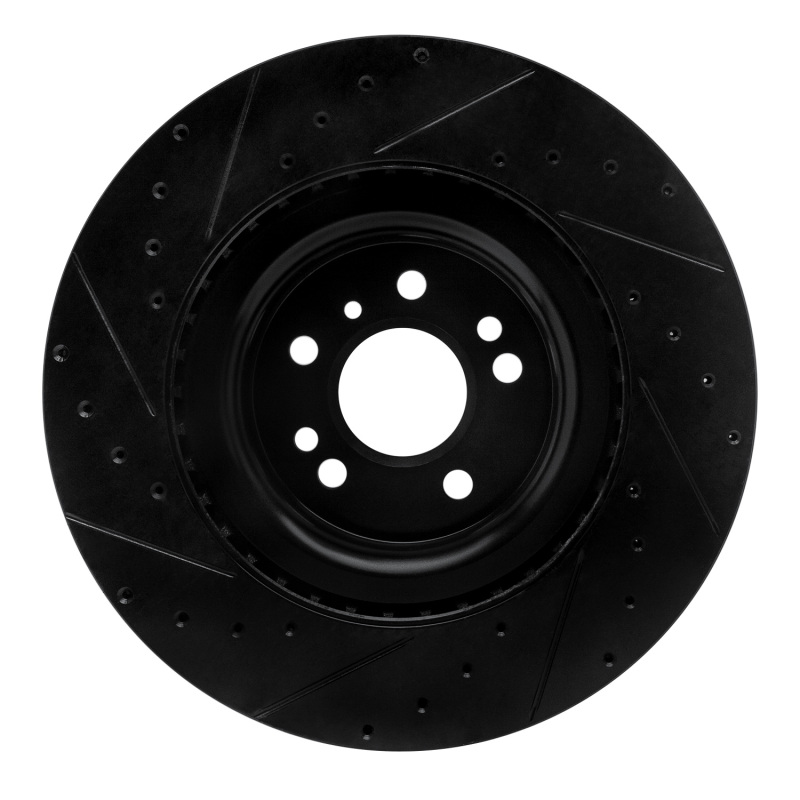 Mercedes-Benz GLS350 Brake Rotor (1) - Front Right - R1 Concepts - Drilled & Slotted - Black - `13-`19